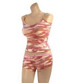 Women's Baby Pink Camouflage Casual Tank Top (S to XL)